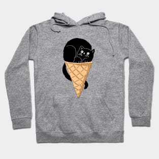 black cat ice cream Hoodie